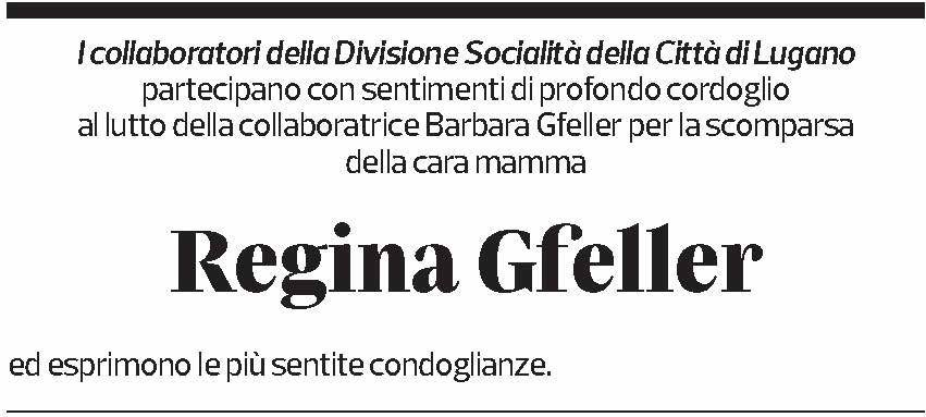 Annuncio funebre Regina Gfeller