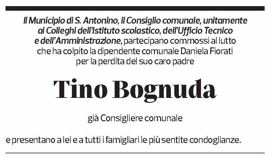 Annuncio funebre Tino Bognuda