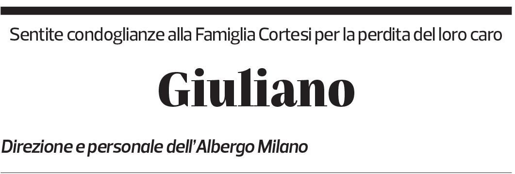 Annuncio funebre Giuliano Cortesi