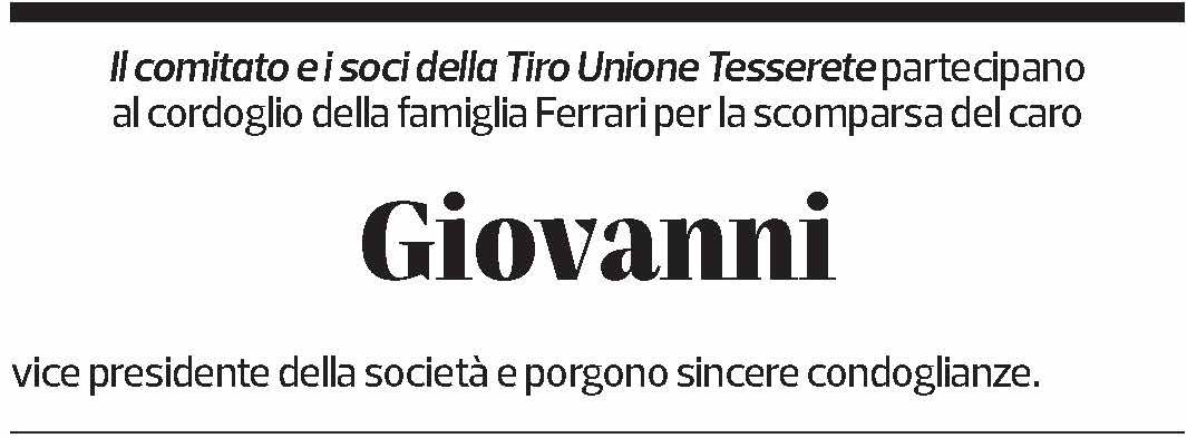 Annuncio funebre Giovanni Ferrari