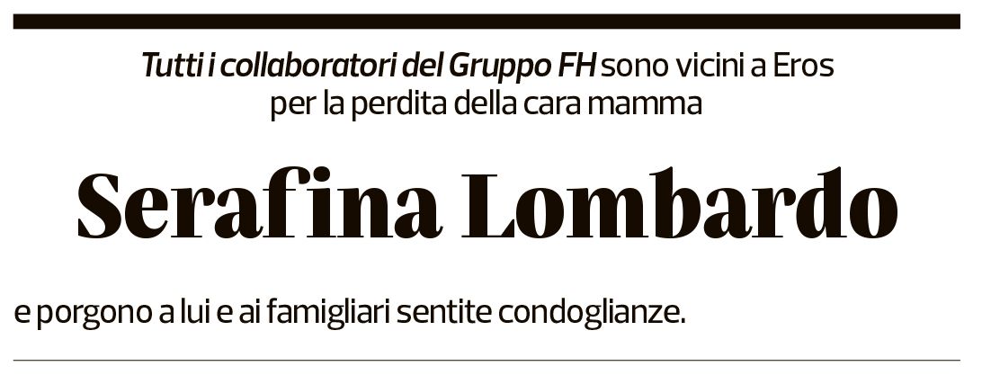 Annuncio funebre Serafina Lombardo