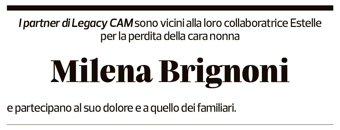 Annuncio funebre Milena Brignoni