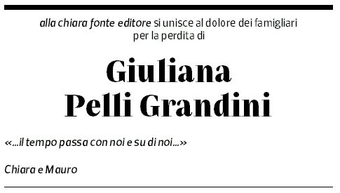 Annuncio funebre Giuliana Pelli Grandini