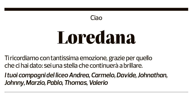 Annuncio funebre Loredana Volpe