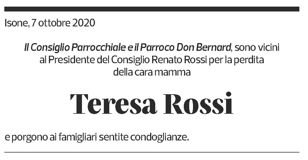 Annuncio funebre Teresa Rossi