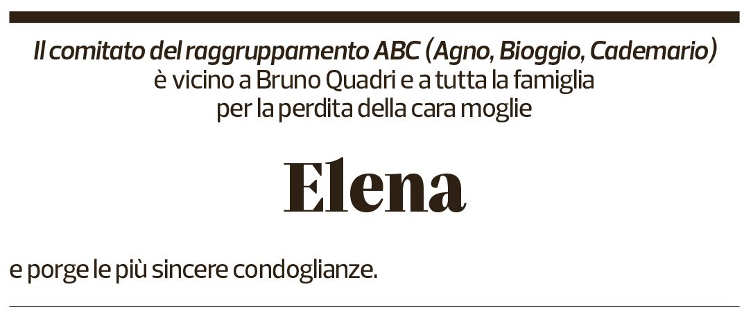 Annuncio funebre Elena Quadri-maggi