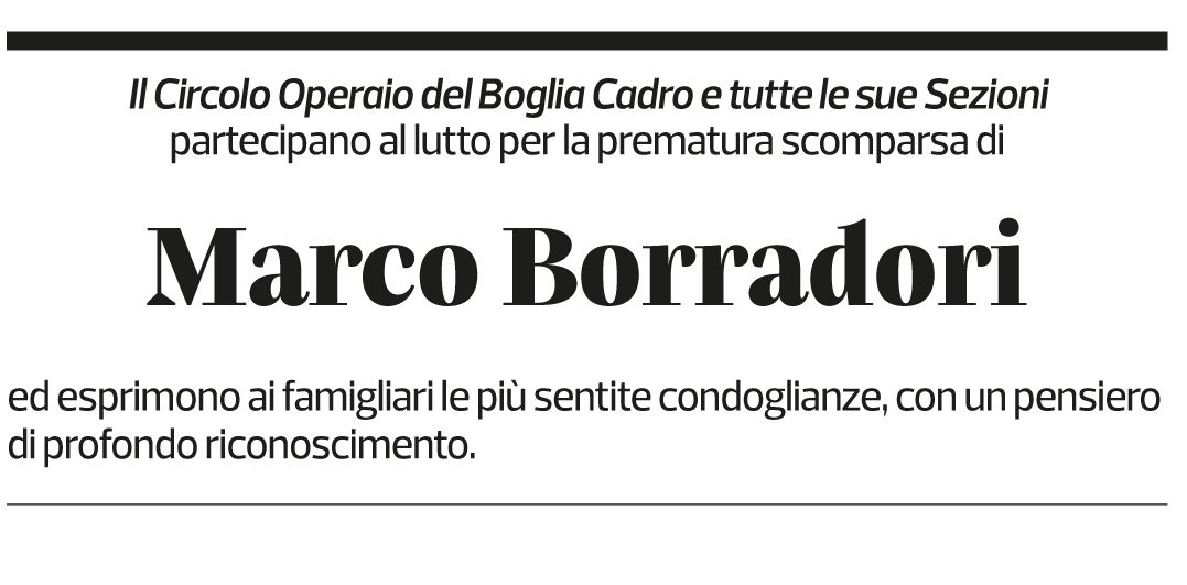 Annuncio funebre Marco Borradori