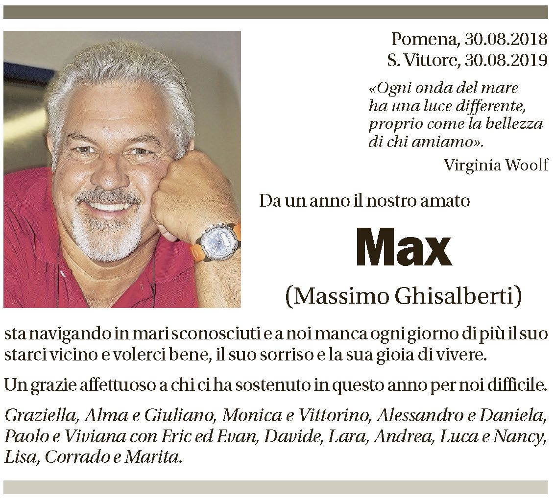 Annuncio funebre Massimo Ghisalberti