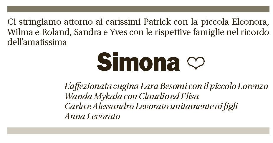 Annuncio funebre Simona Lupini