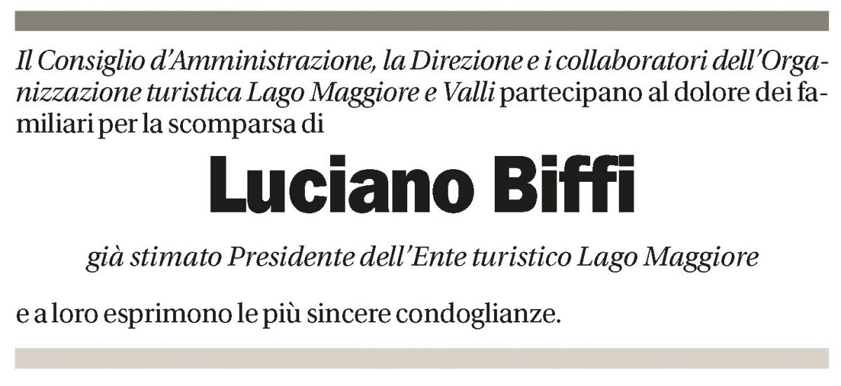 Annuncio funebre Luciano Biffi
