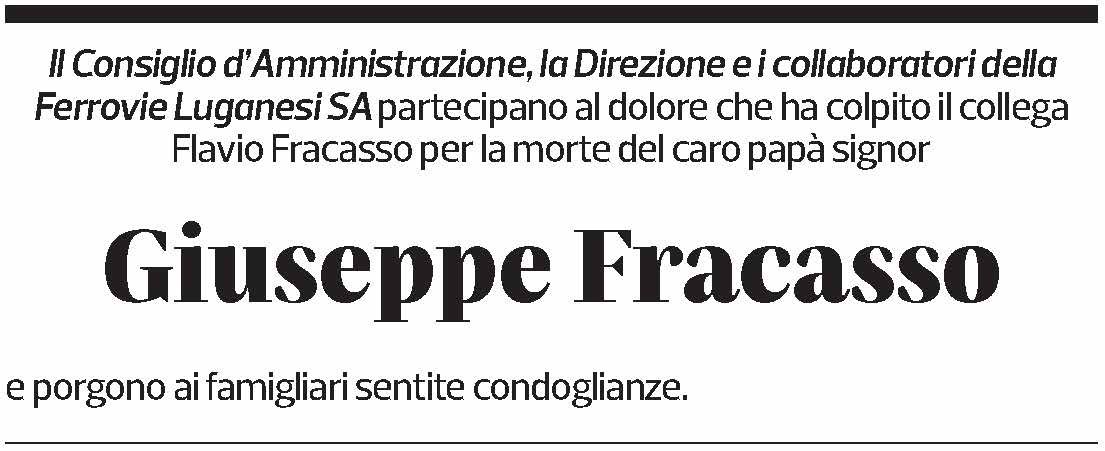 Annuncio funebre Giuseppe Fracasso