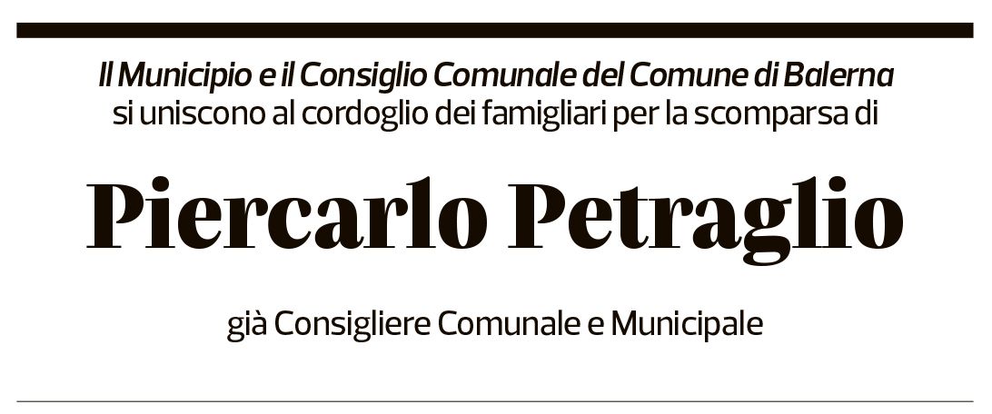 Annuncio funebre Piercarlo Petraglio