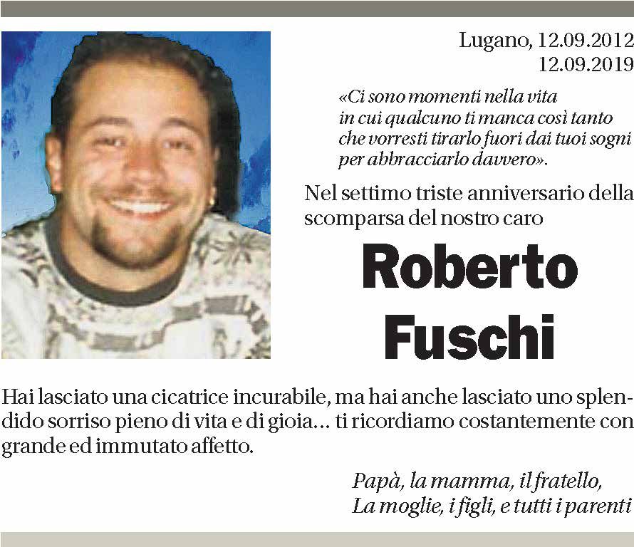 Annuncio funebre Roberto Fuschi