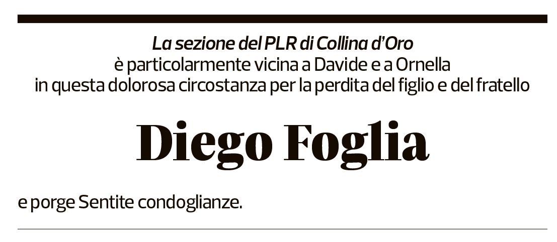 Annuncio funebre Diego Foglia
