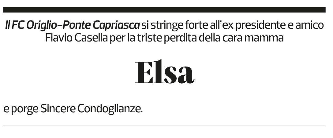Annuncio funebre Elsa Casella