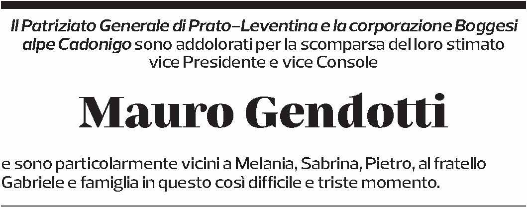 Annuncio funebre Mauro Gendotti