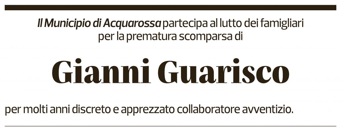 Annuncio funebre Gianni Guarisco