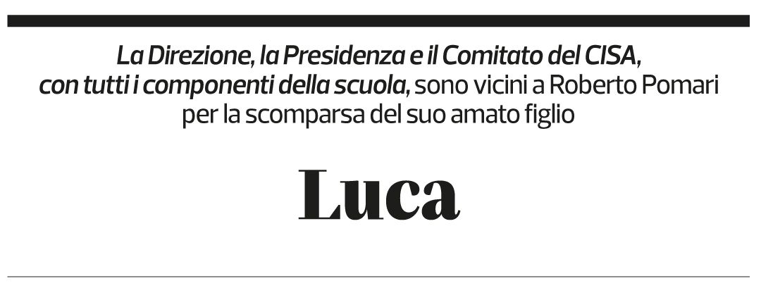 Annuncio funebre Luca Pomari