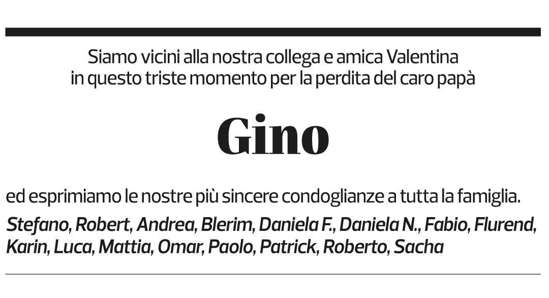 Annuncio funebre Gino Giudicatti