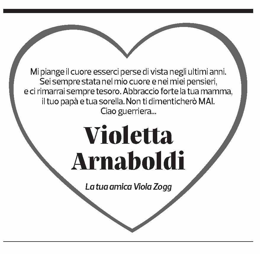 Annuncio funebre Violetta Arnaboldi