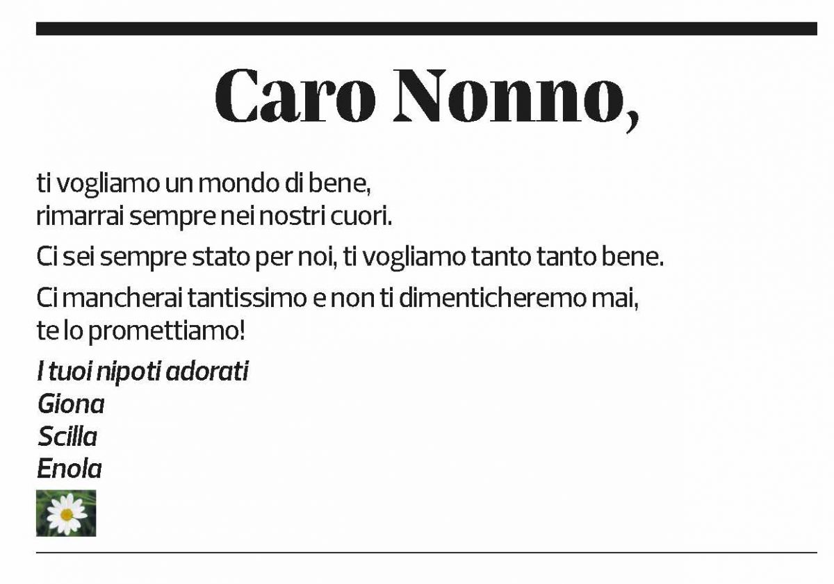 Annuncio funebre Renzo Quattropani