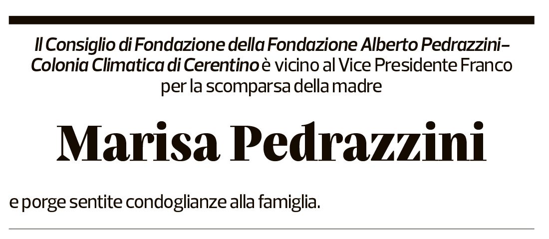 Annuncio funebre Marisa Pedrazzini