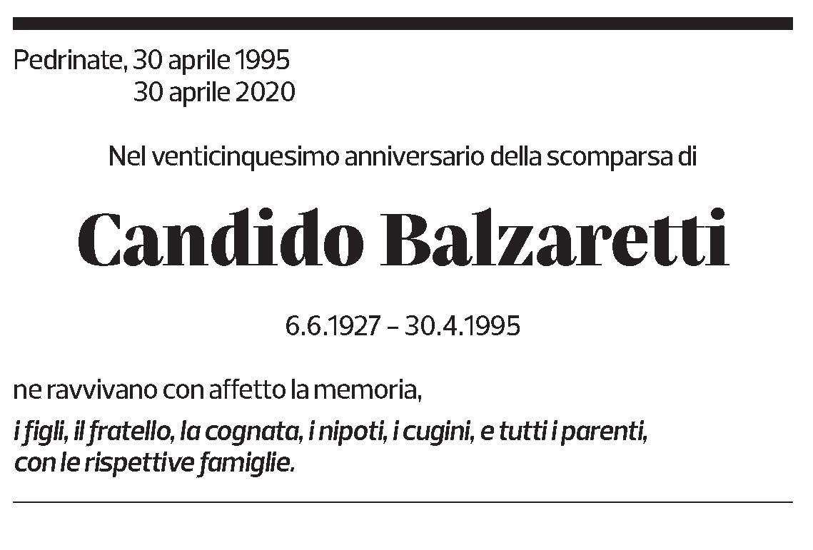 Annuncio funebre Candido Balzaretti