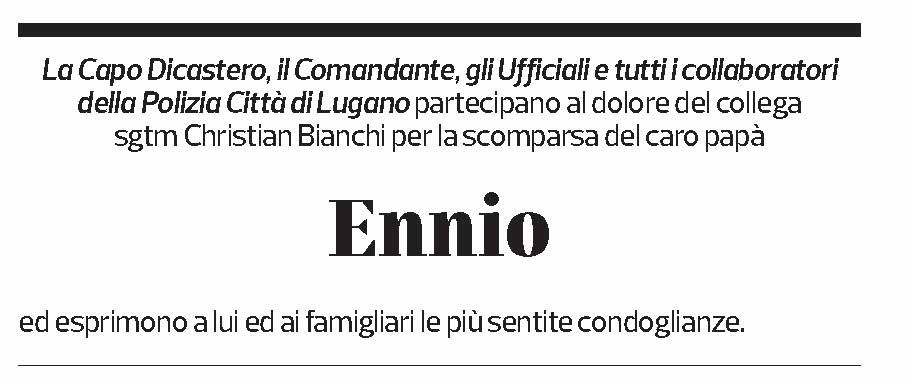 Annuncio funebre Ennio Bianchi