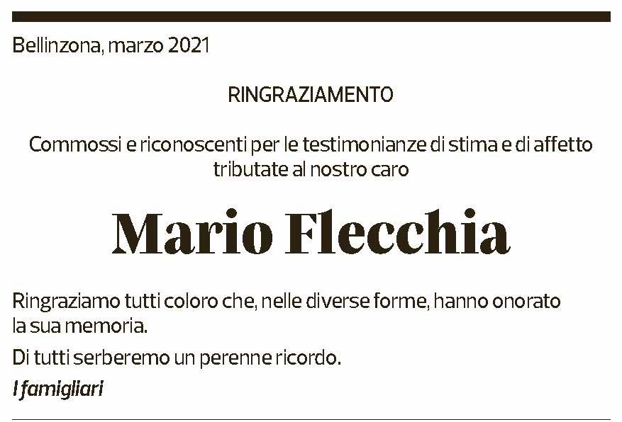 Annuncio funebre Mario Flecchia