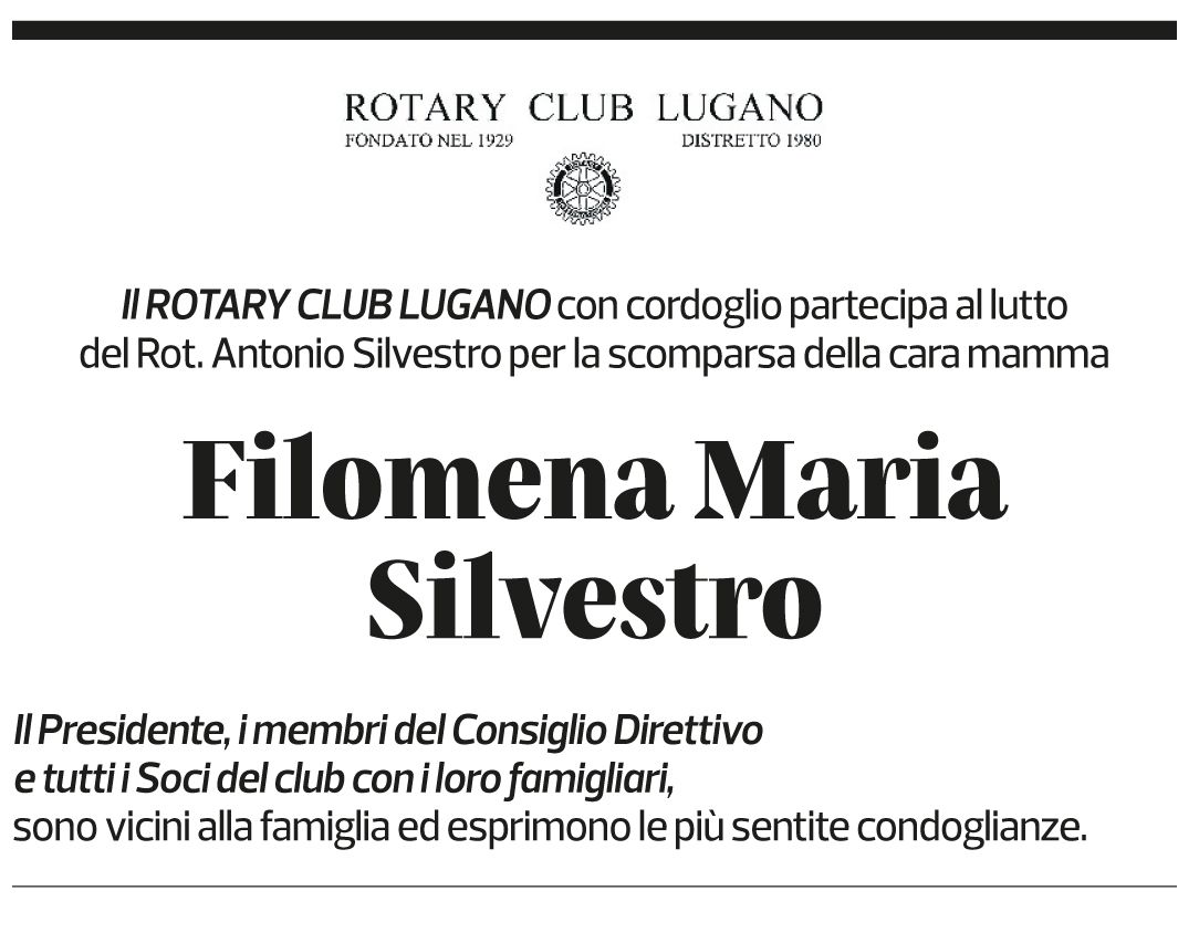 Annuncio funebre Filomena Maria Silvestro