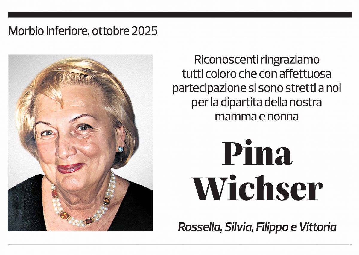 Annuncio funebre Pina Wichser