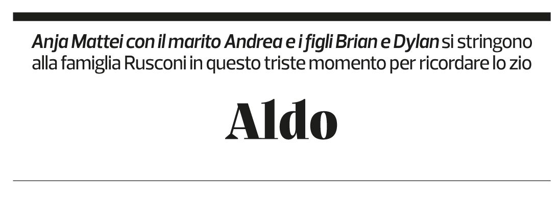 Annuncio funebre Aldo Rusconi