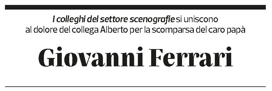 Annuncio funebre Giovanni Ferrari