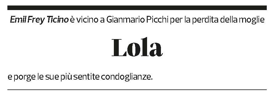 Annuncio funebre Lola 