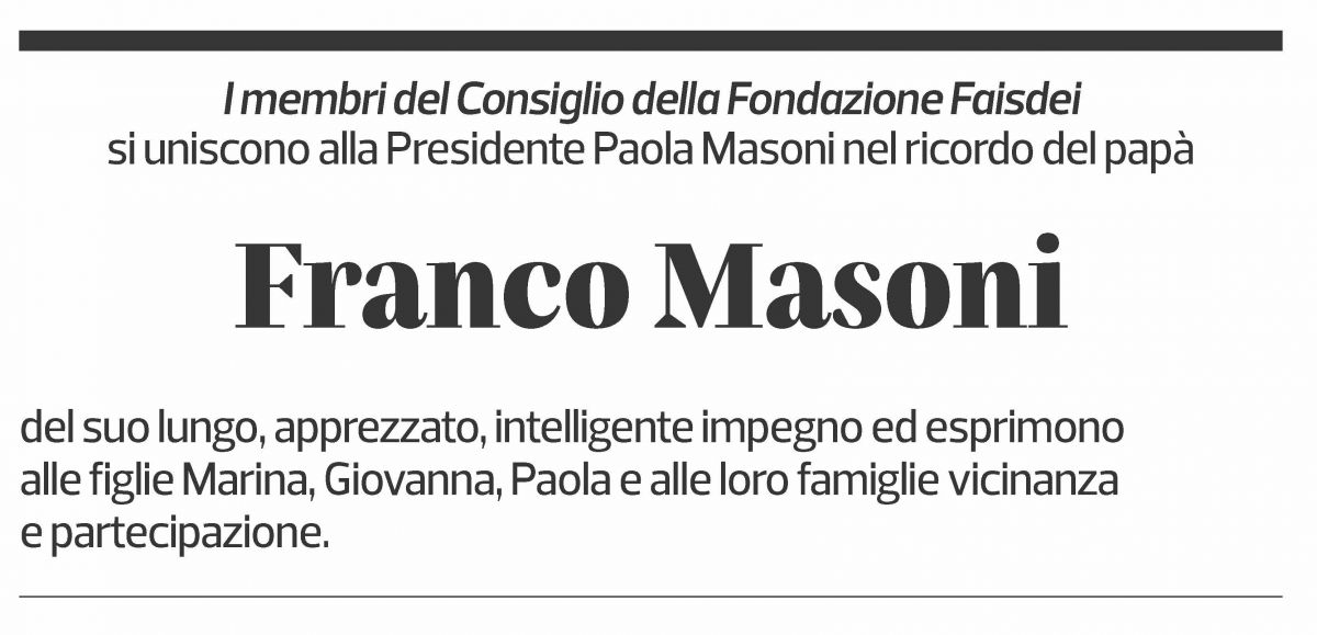 Annuncio funebre Franco Masoni