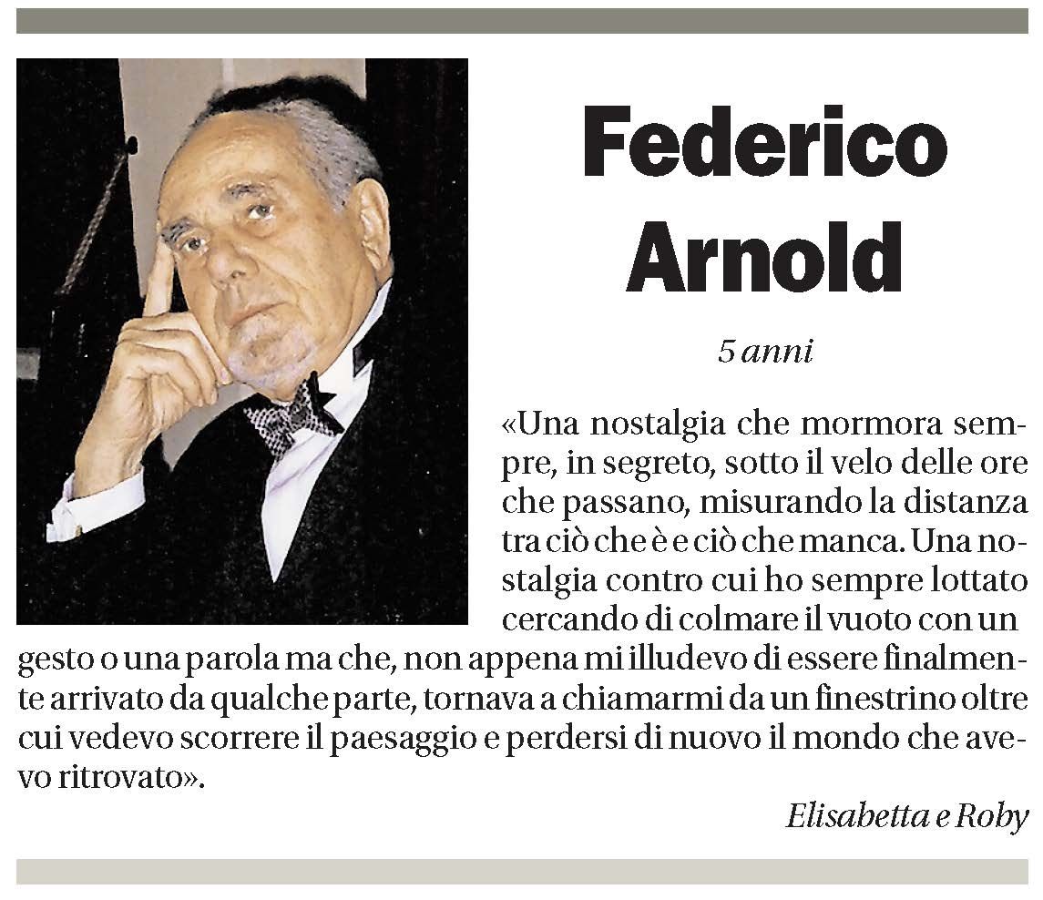 Annuncio funebre Federico Arnold