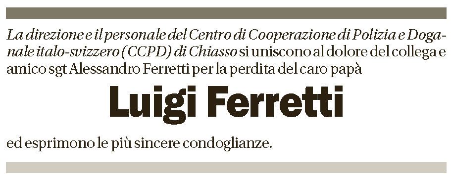 Annuncio funebre Luigi Ferretti
