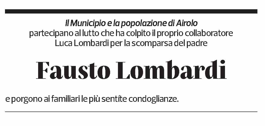 Annuncio funebre Fausto Lombardi