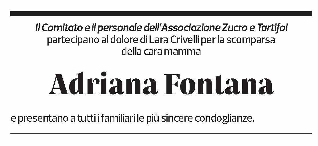 Annuncio funebre Adriana Fontana