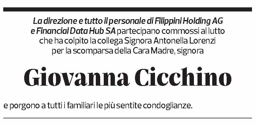 Annuncio funebre Giovanna Cicchino