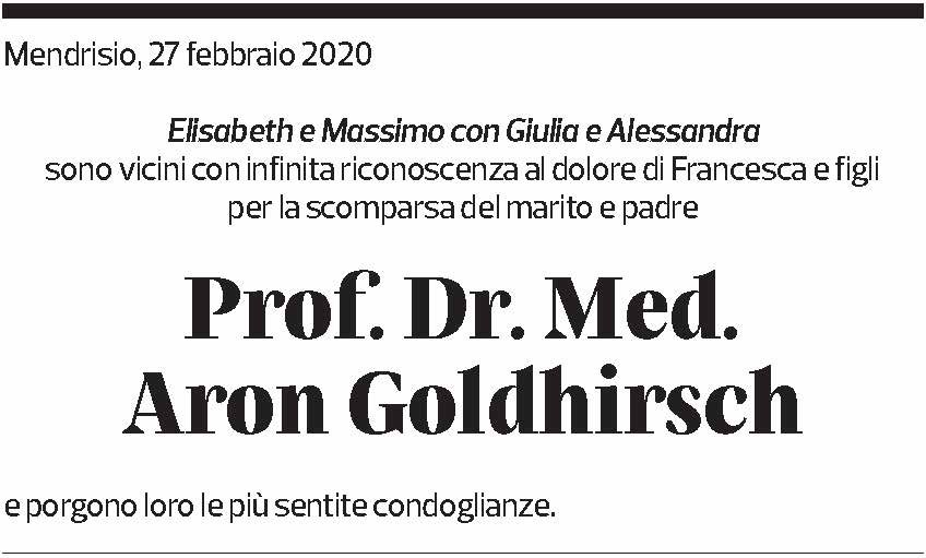 Annuncio funebre Aron Goldhirsch