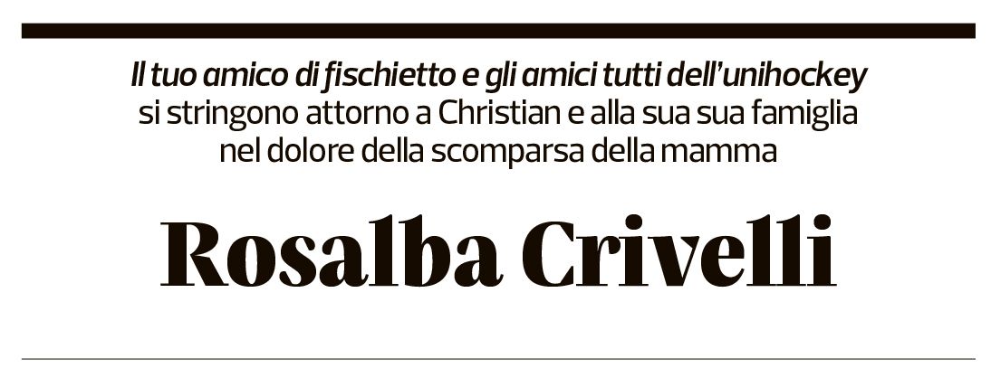 Annuncio funebre Rosalba Crivelli