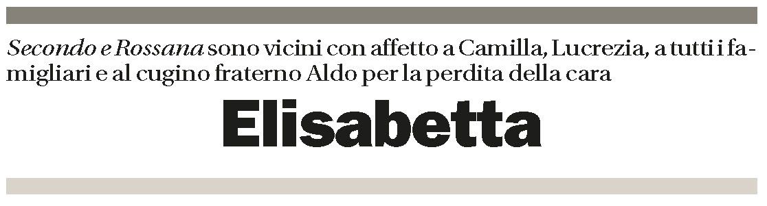 Annuncio funebre Elisabetta Muratore Robotti