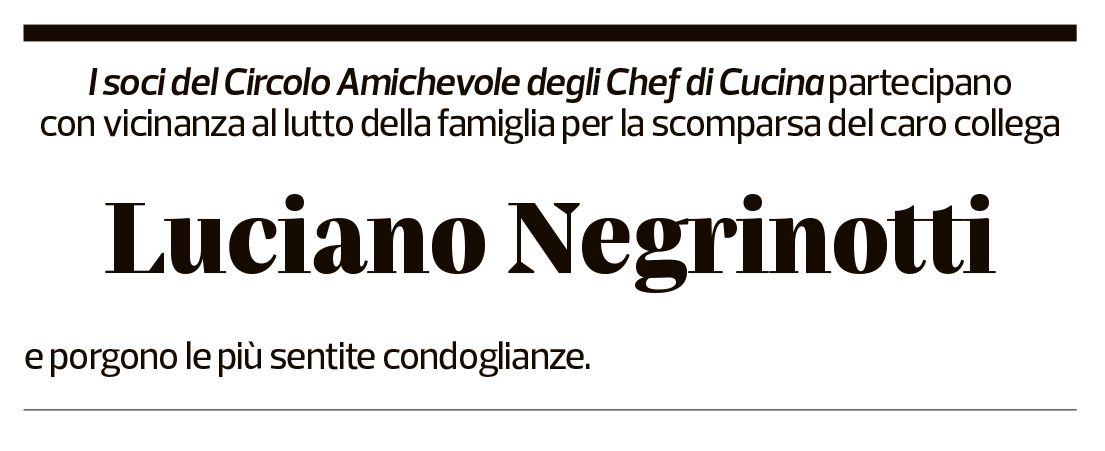 Annuncio funebre Luciano Negrinotti