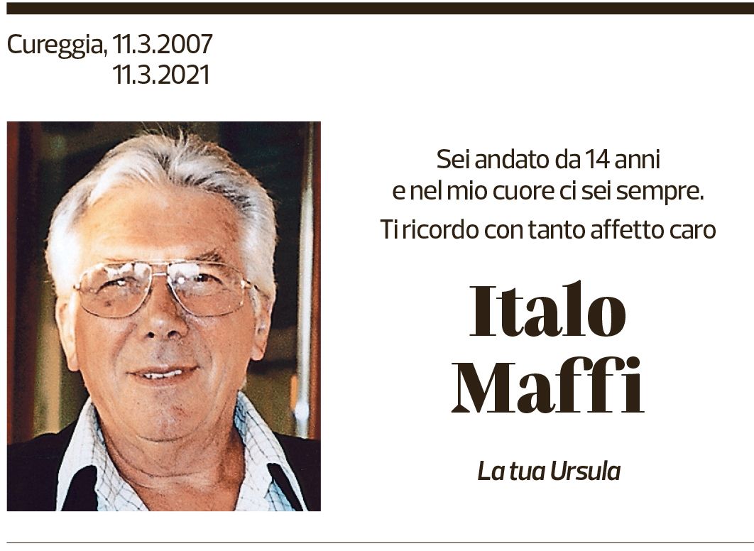 Annuncio funebre Italo Maffi