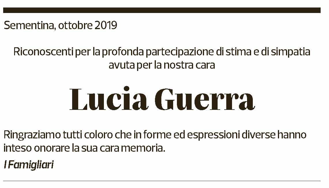 Annuncio funebre Lucia Guerra