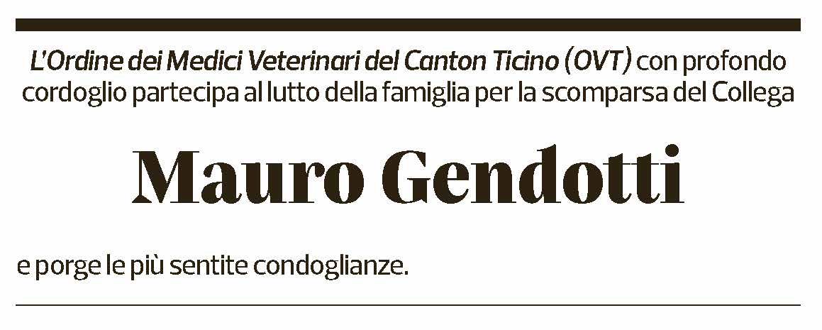 Annuncio funebre Mauro Gendotti