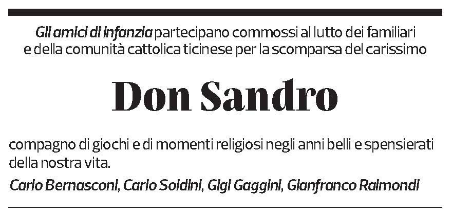 Annuncio funebre Don Sandro Vitalini