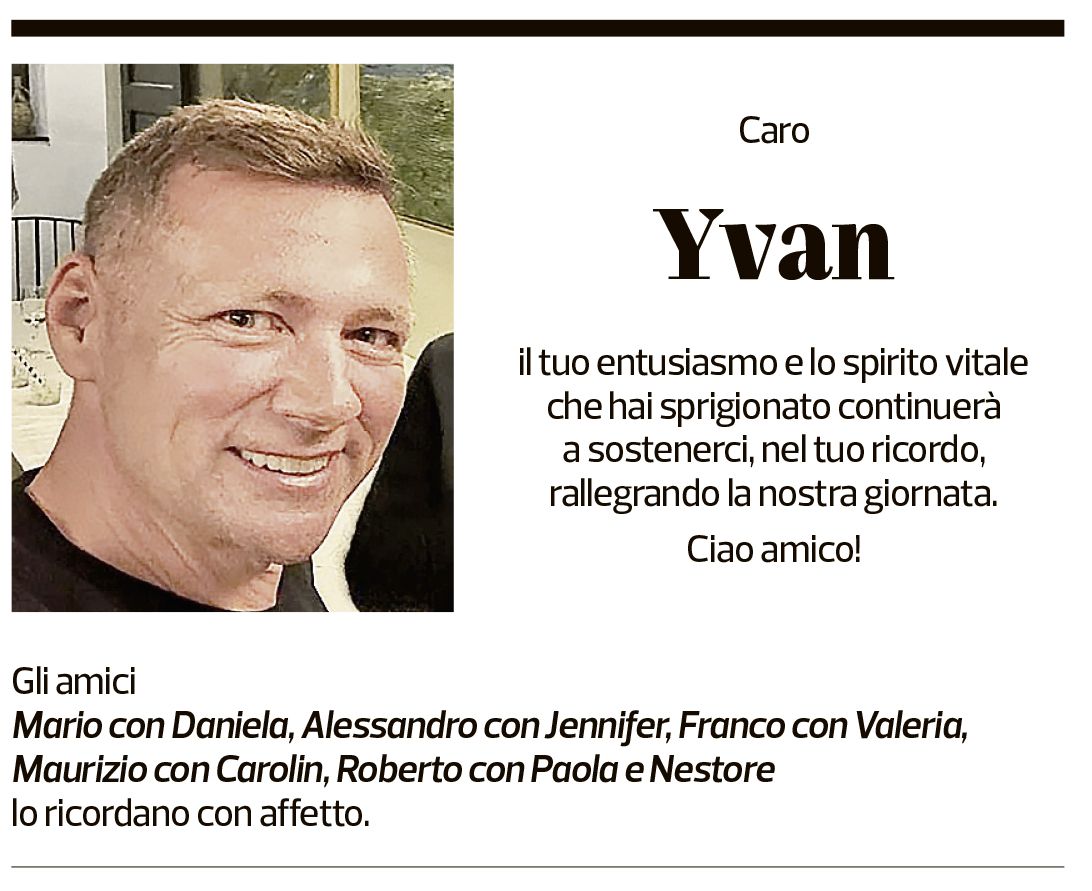 Annuncio funebre Yvan Bianchini