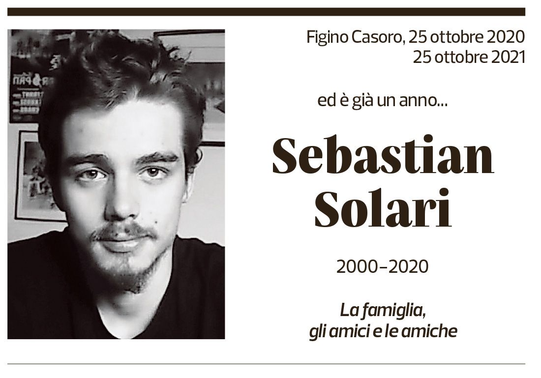 Annuncio funebre Sebastian Solari